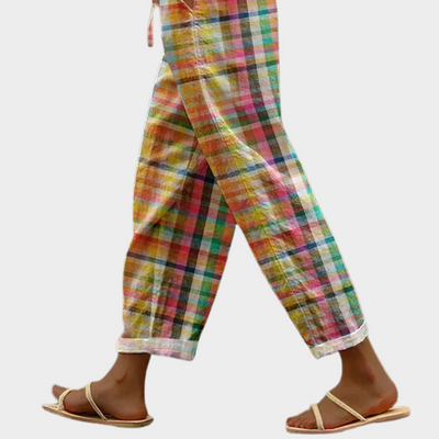 Michelle - Chic Checkered Trousers