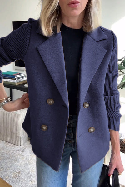 Freya - Stylish Knit-Sleeve Blazer