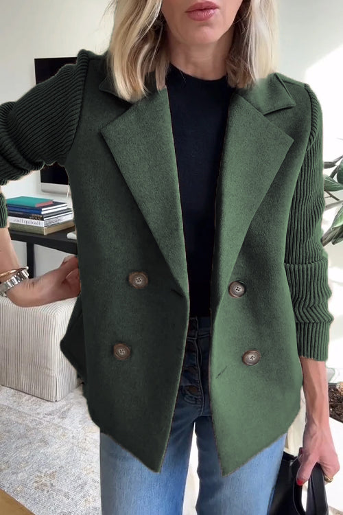 Freya - Stylish Knit-Sleeve Blazer