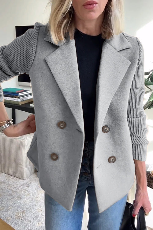 Freya - Stylish Knit-Sleeve Blazer