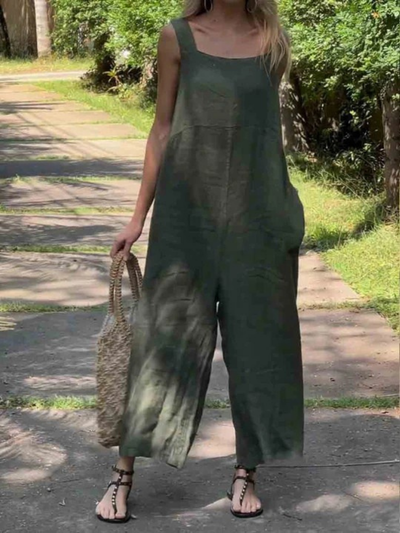 Émilie - Chic Cotton Linen Jumpsuit