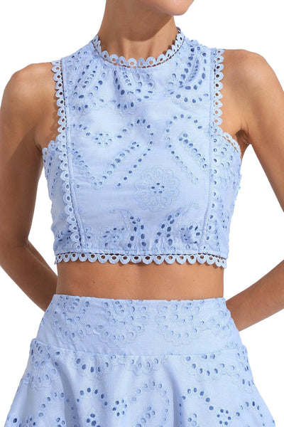 Aurelia - Elegant Embroidered Crop Top