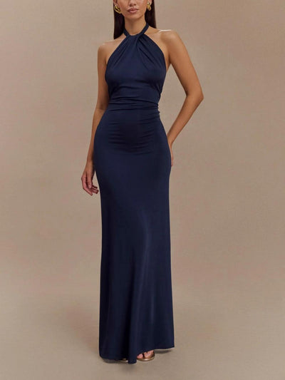 Elyna - Elegant Halter Maxi Dress