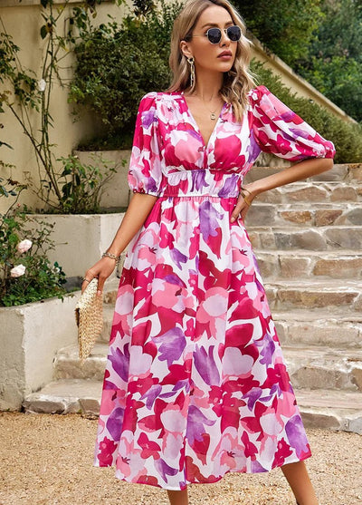 Allison - Timeless Floral Midi Dress