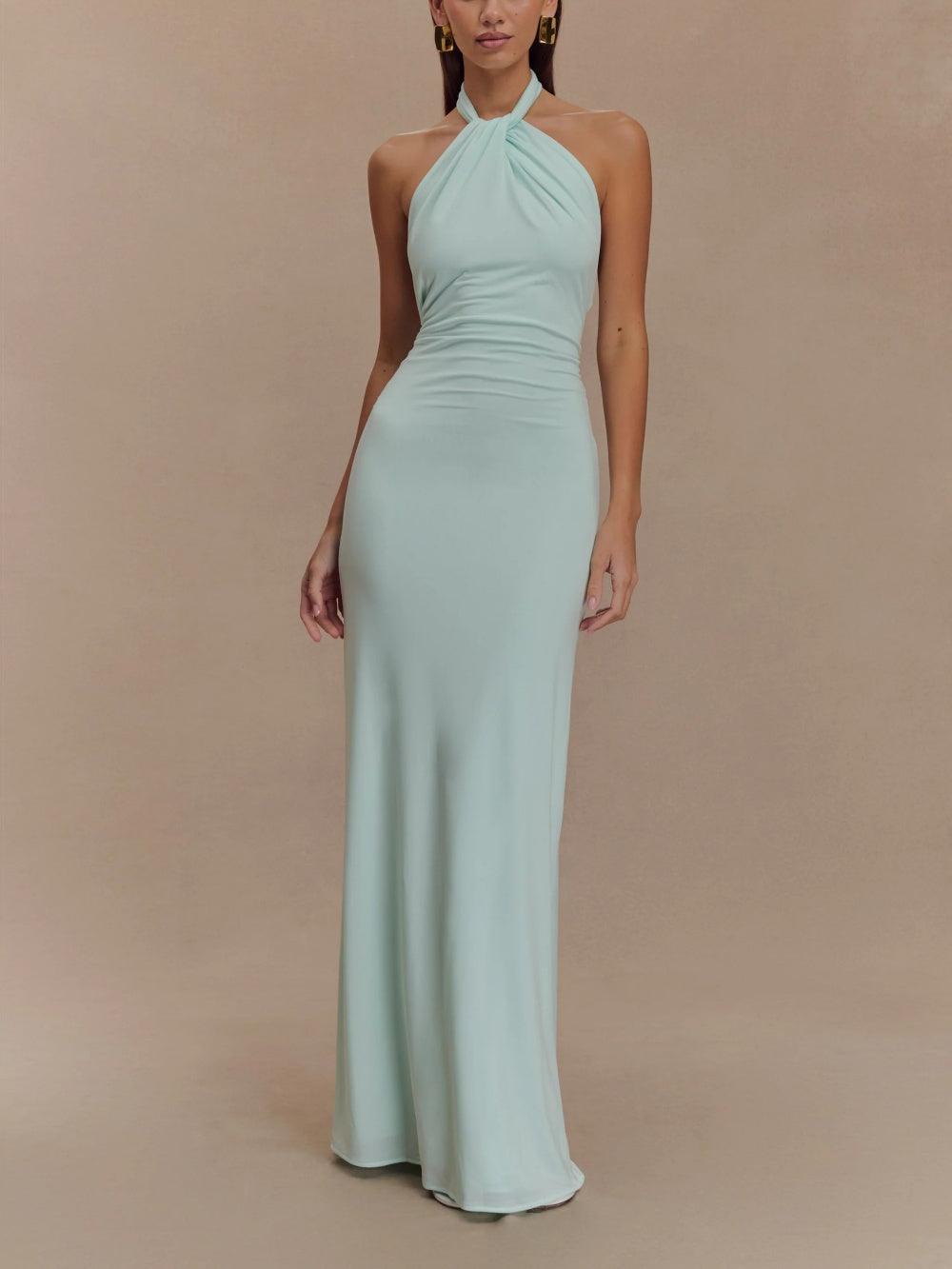Elyna - Elegant Halter Maxi Dress
