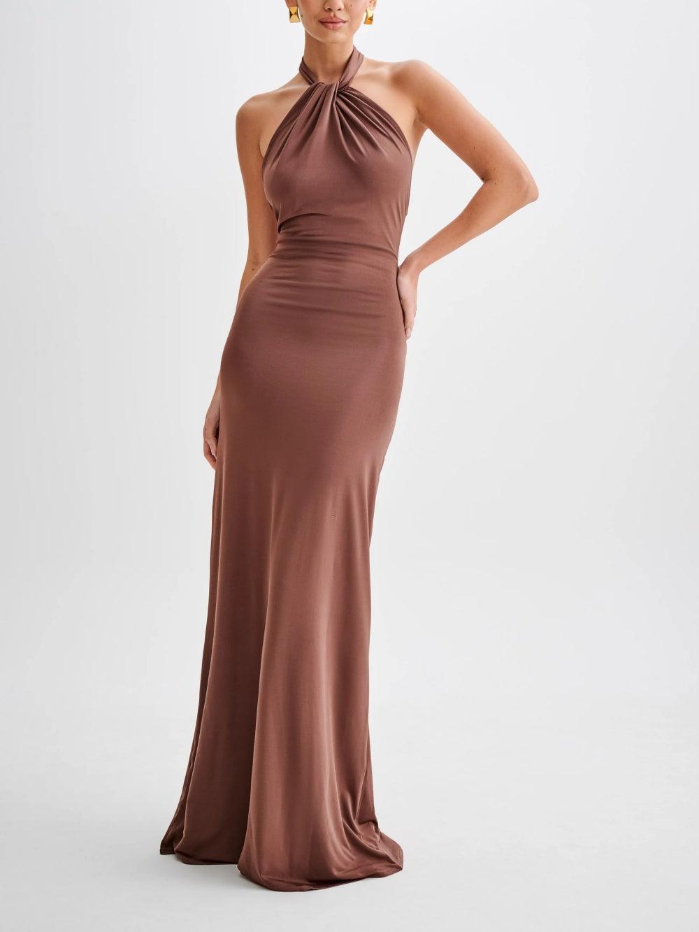 Elyna - Elegant Halter Maxi Dress