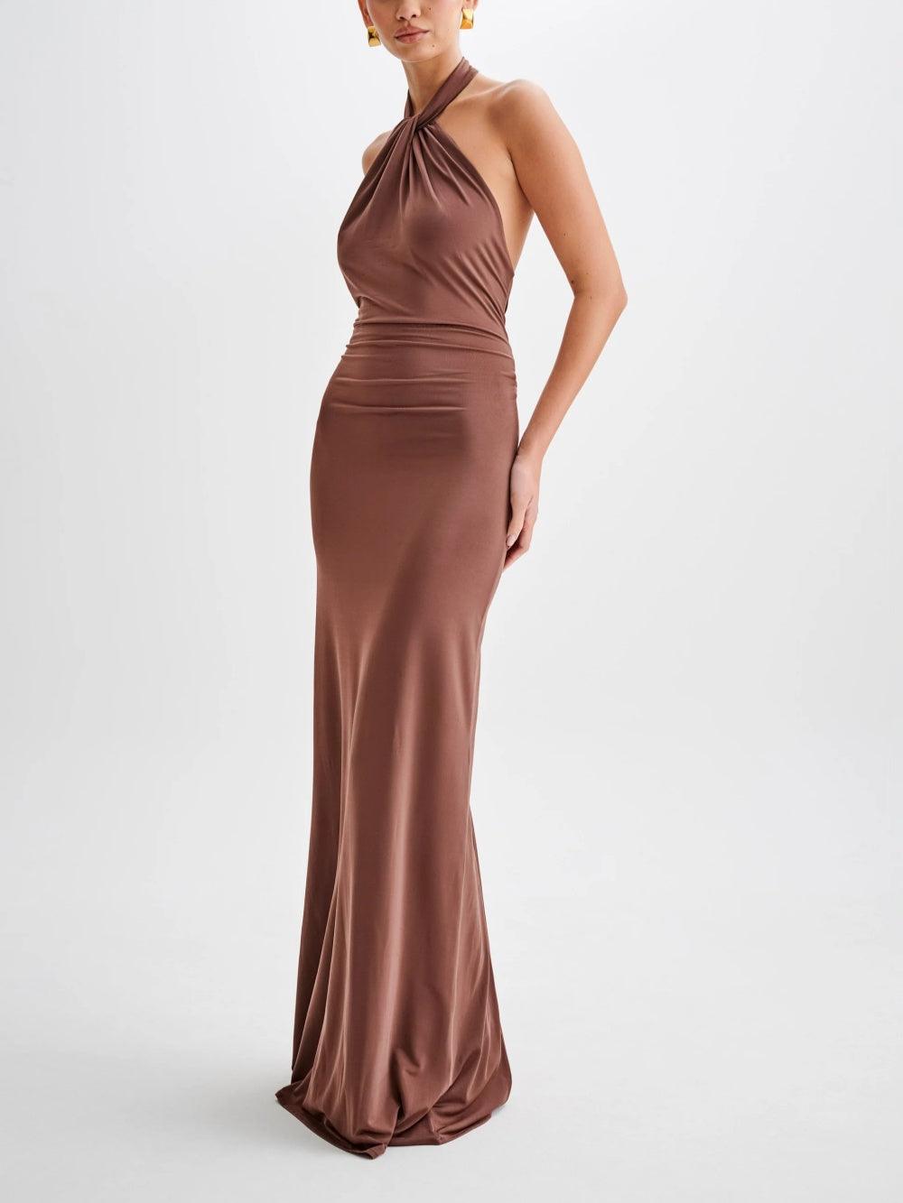 Elyna - Elegant Halter Maxi Dress