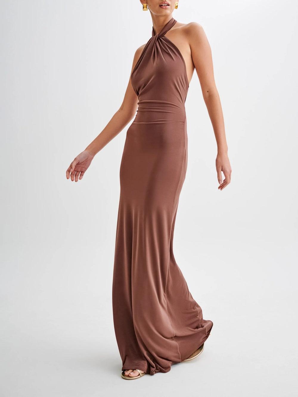 Elyna - Elegant Halter Maxi Dress