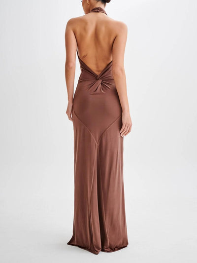 Elyna - Elegant Halter Maxi Dress