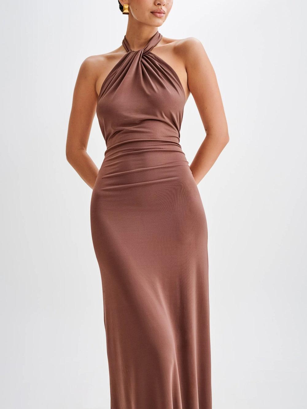 Elyna - Elegant Halter Maxi Dress