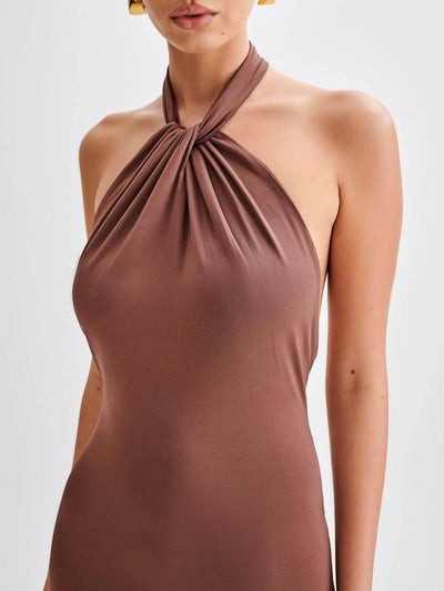 Elyna - Elegant Halter Maxi Dress