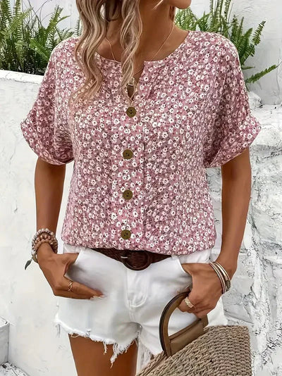 Wolena - Effortless Floral Blouse