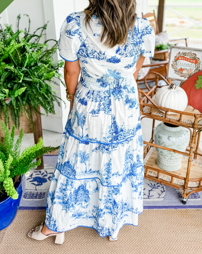 Eliza - Timeless Toile Maxi Dress