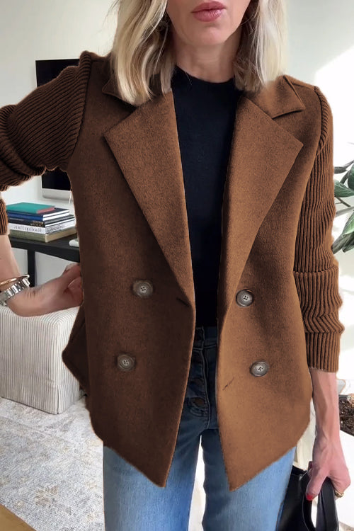 Freya - Stylish Knit-Sleeve Blazer