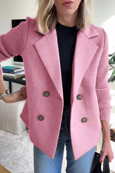 Freya - Stylish Knit-Sleeve Blazer