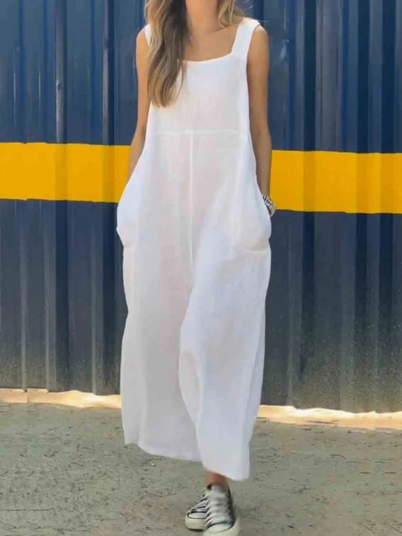 Émilie - Chic Cotton Linen Jumpsuit