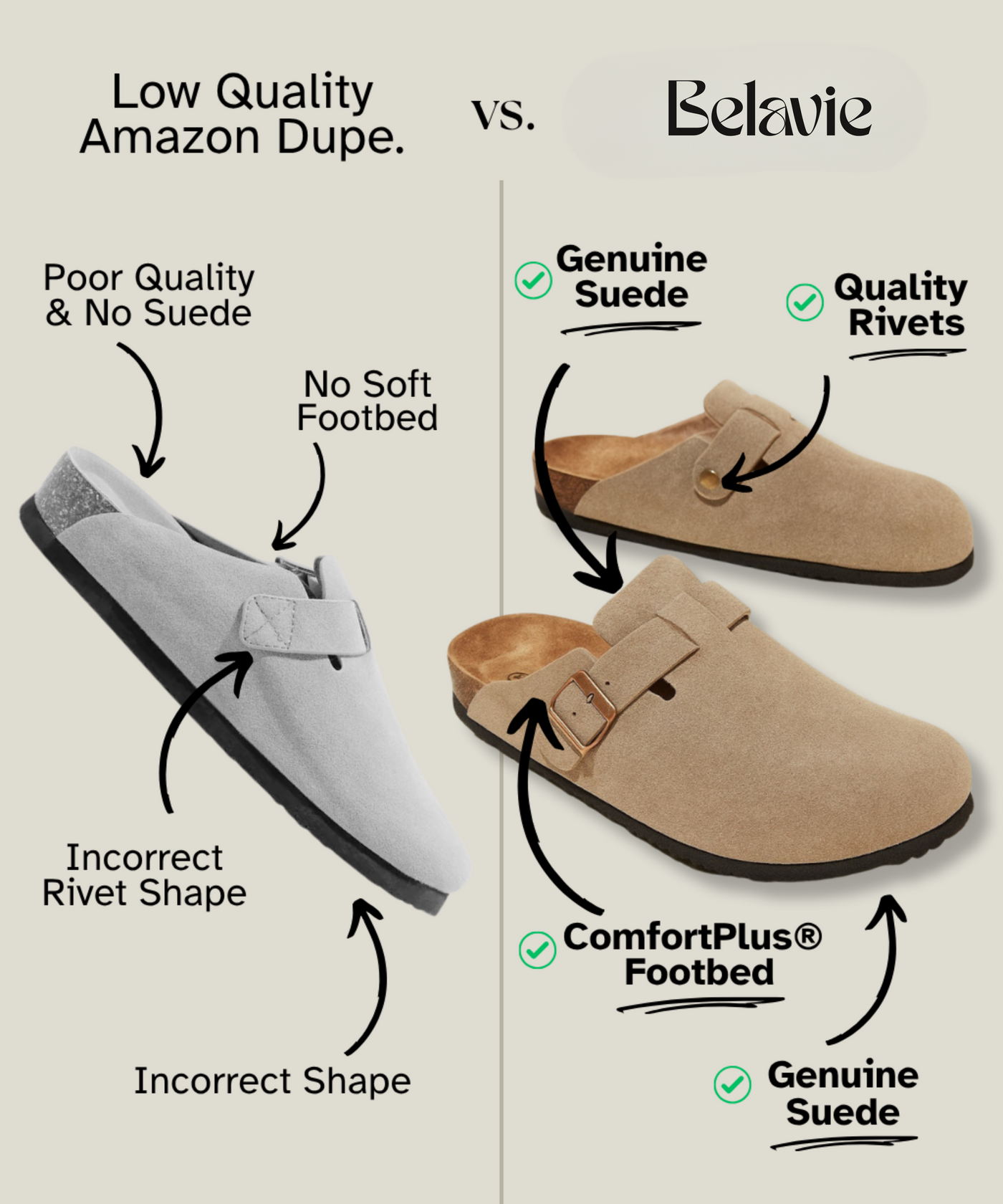Belavie - Premium Suede Clogs