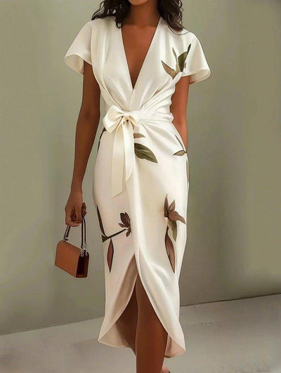 Lila - Vibrant Leaf Midi Dress