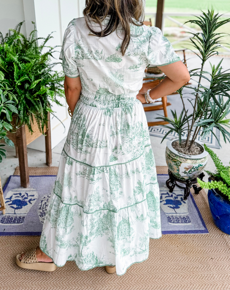 Eliza - Timeless Toile Maxi Dress