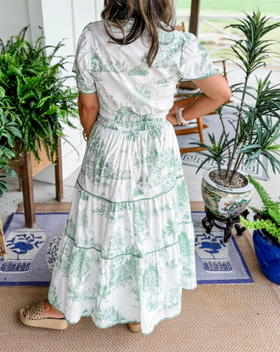 Eliza - Timeless Toile Maxi Dress