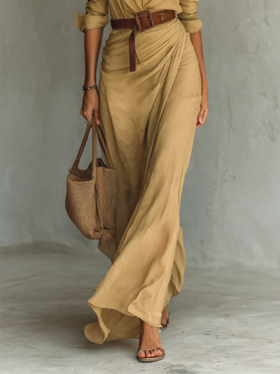 Lena - Elegant Lapel Maxi Dress
