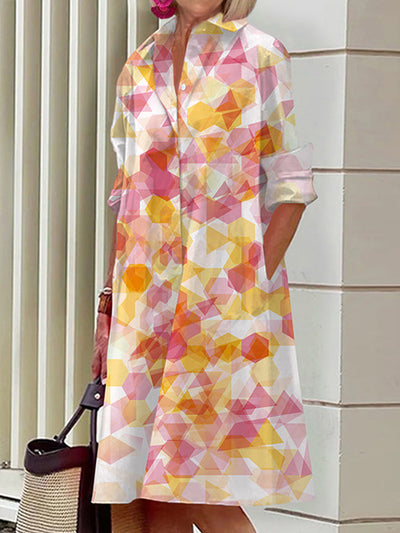 Danica - Bold Geometric Shirt Dress