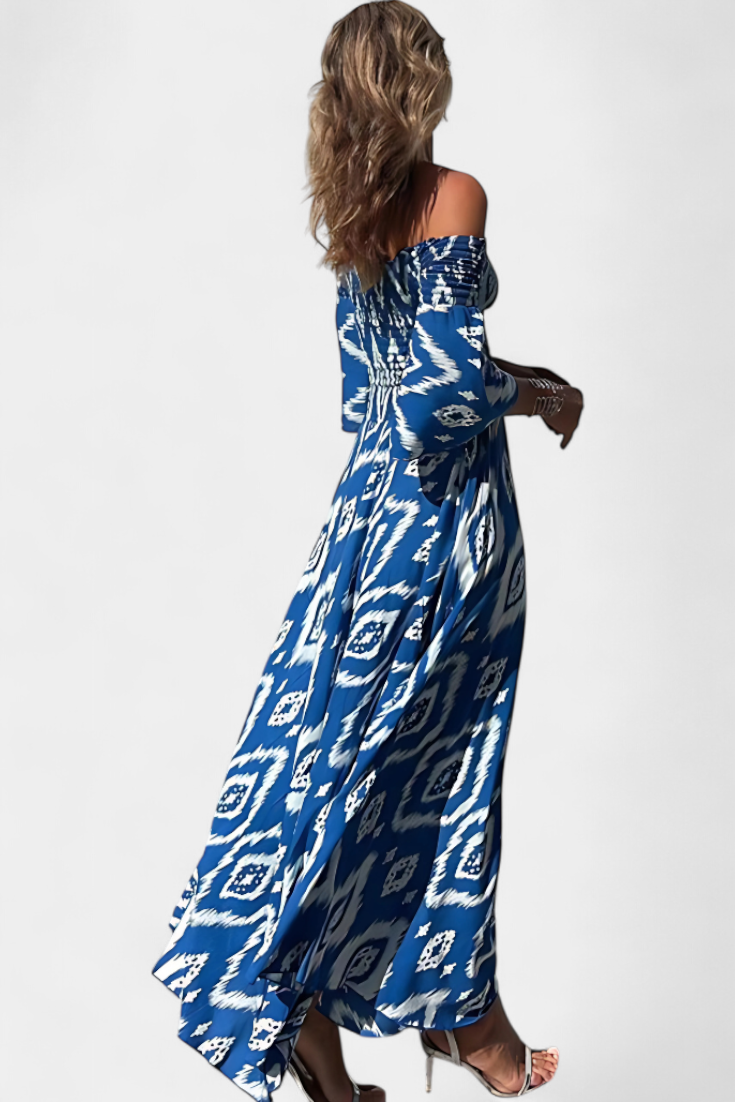 Mar - Bold Floral Off-Shoulder Dress