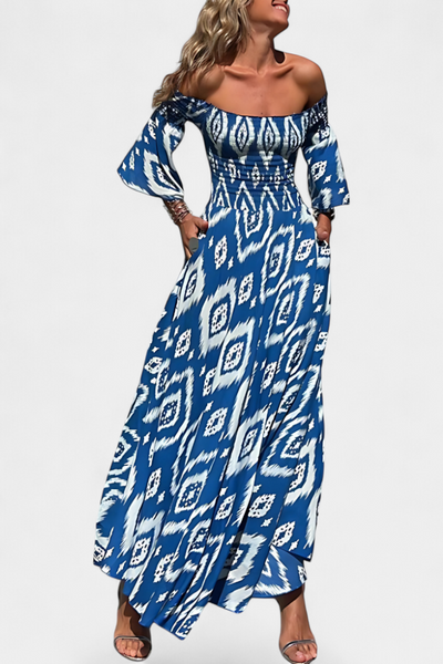 Mar - Bold Floral Off-Shoulder Dress