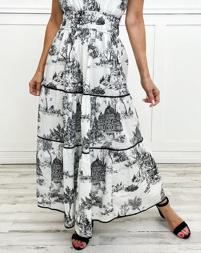 Eliza - Timeless Toile Maxi Dress
