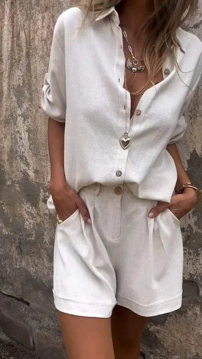 Maelis - Elegant Linen Two-Piece Set
