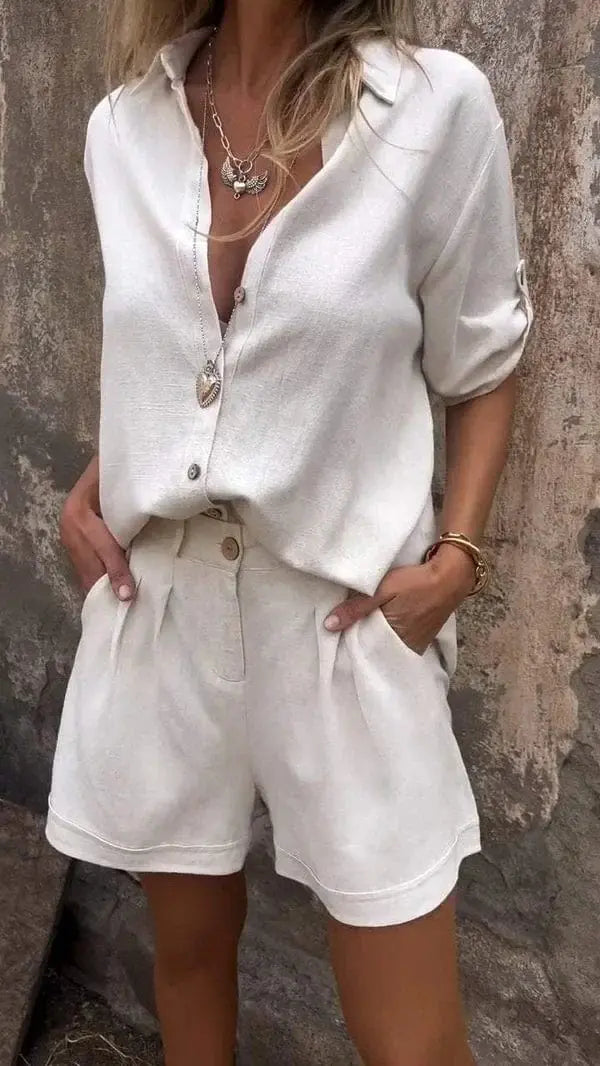 Maelis - Elegant Linen Two-Piece Set