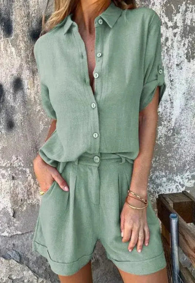 Maelis - Elegant Linen Two-Piece Set