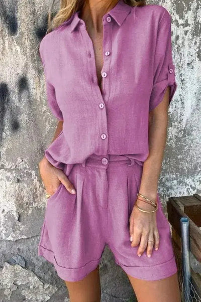 Maelis - Elegant Linen Two-Piece Set
