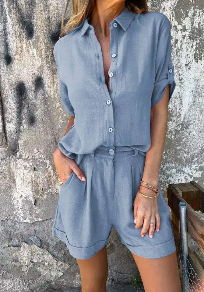 Maelis - Elegant Linen Two-Piece Set