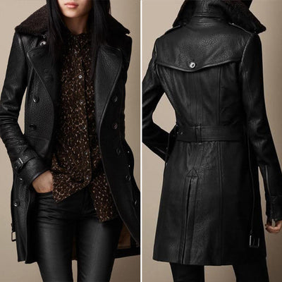 Pauline - Luxurious Leather Trench