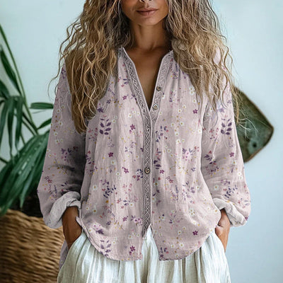 Lillian - Retro Leaf Blouse
