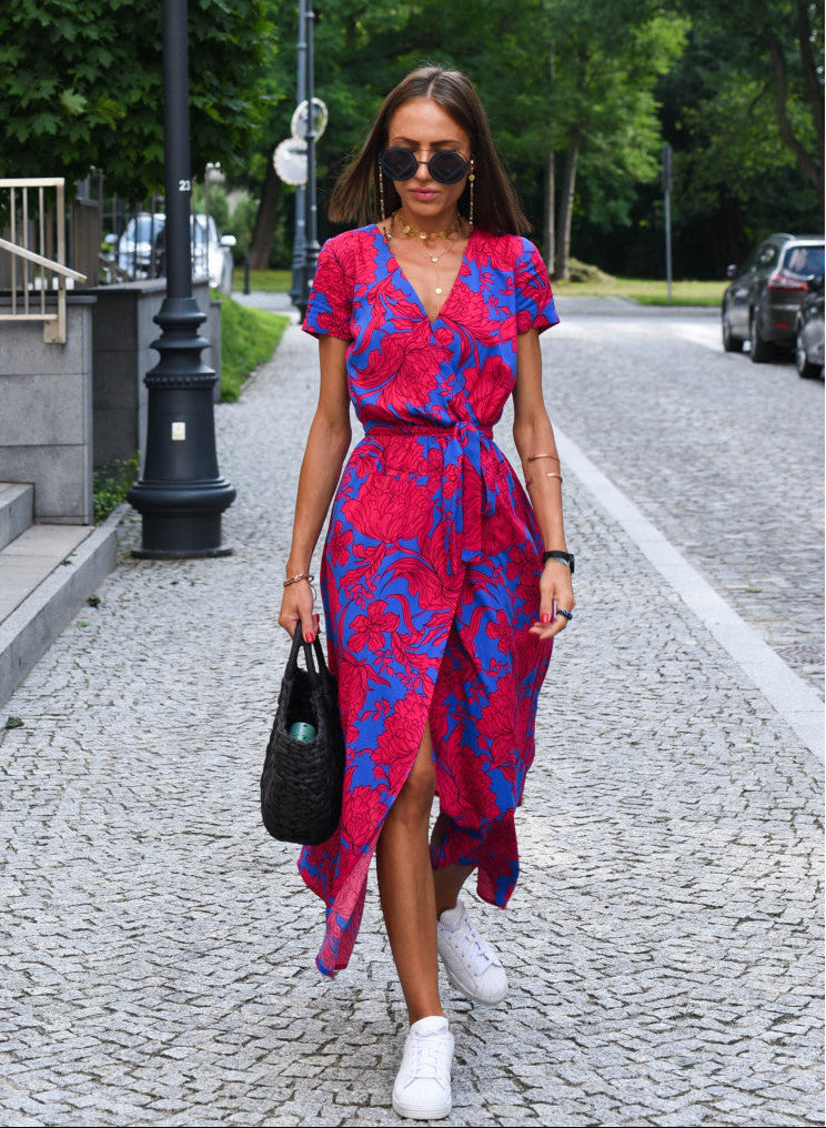 Aureza - Flattering Floral Wrap Dress