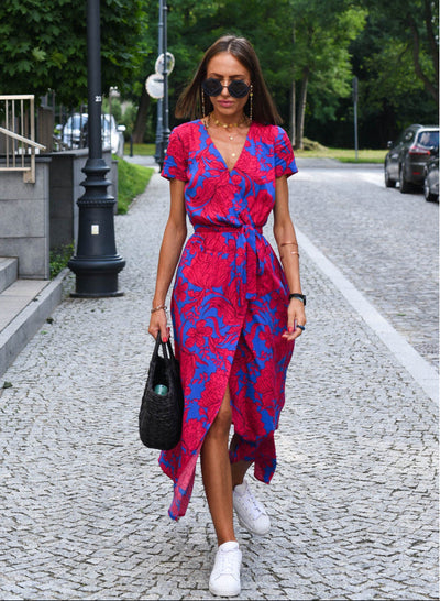 Aureza - Flattering Floral Wrap Dress