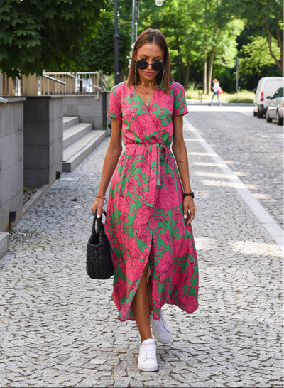 Aureza - Flattering Floral Wrap Dress