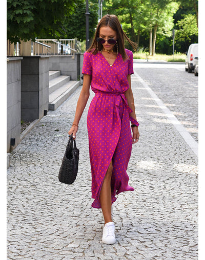 Aureza - Flattering Floral Wrap Dress