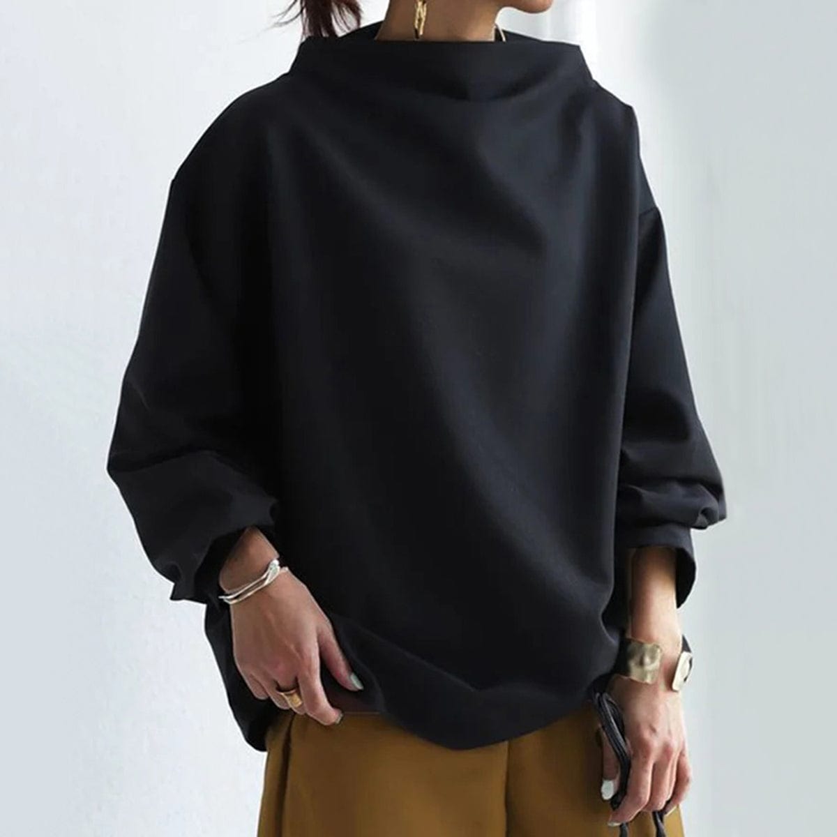 Auraleina - Elegant High Neck Top