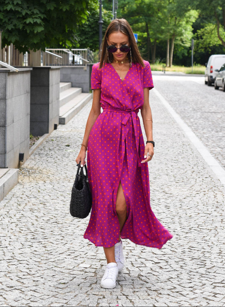 Aureza - Flattering Floral Wrap Dress