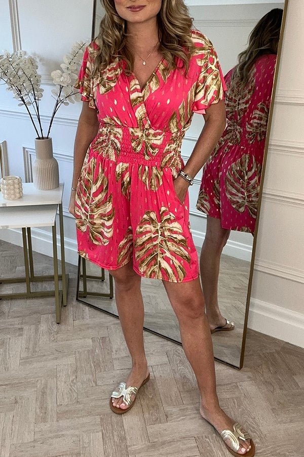 Ariella - Tropical Leaf Romper