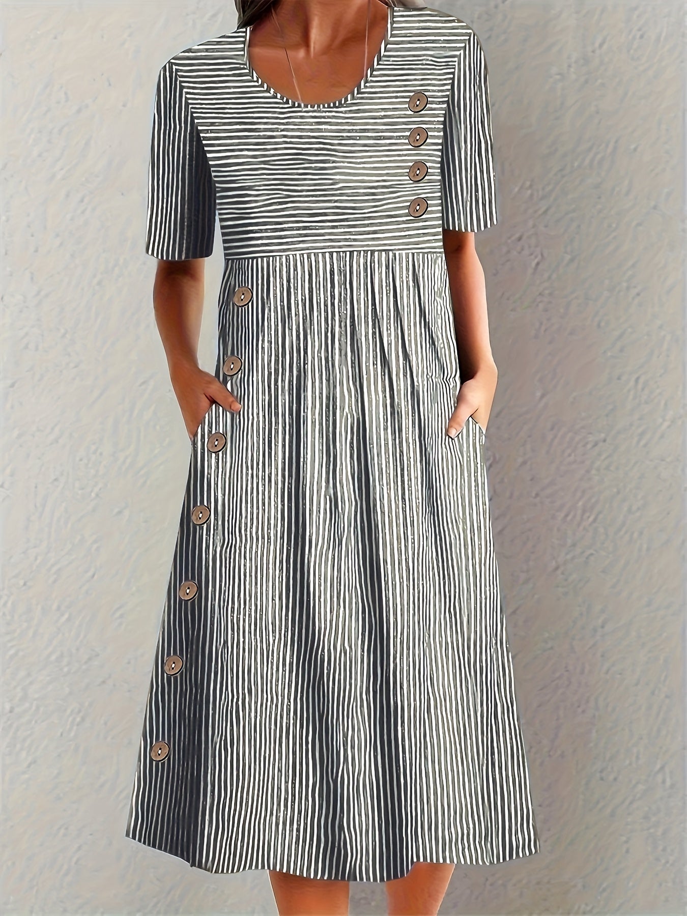 Sofia - Elegant Striped Summer Dress