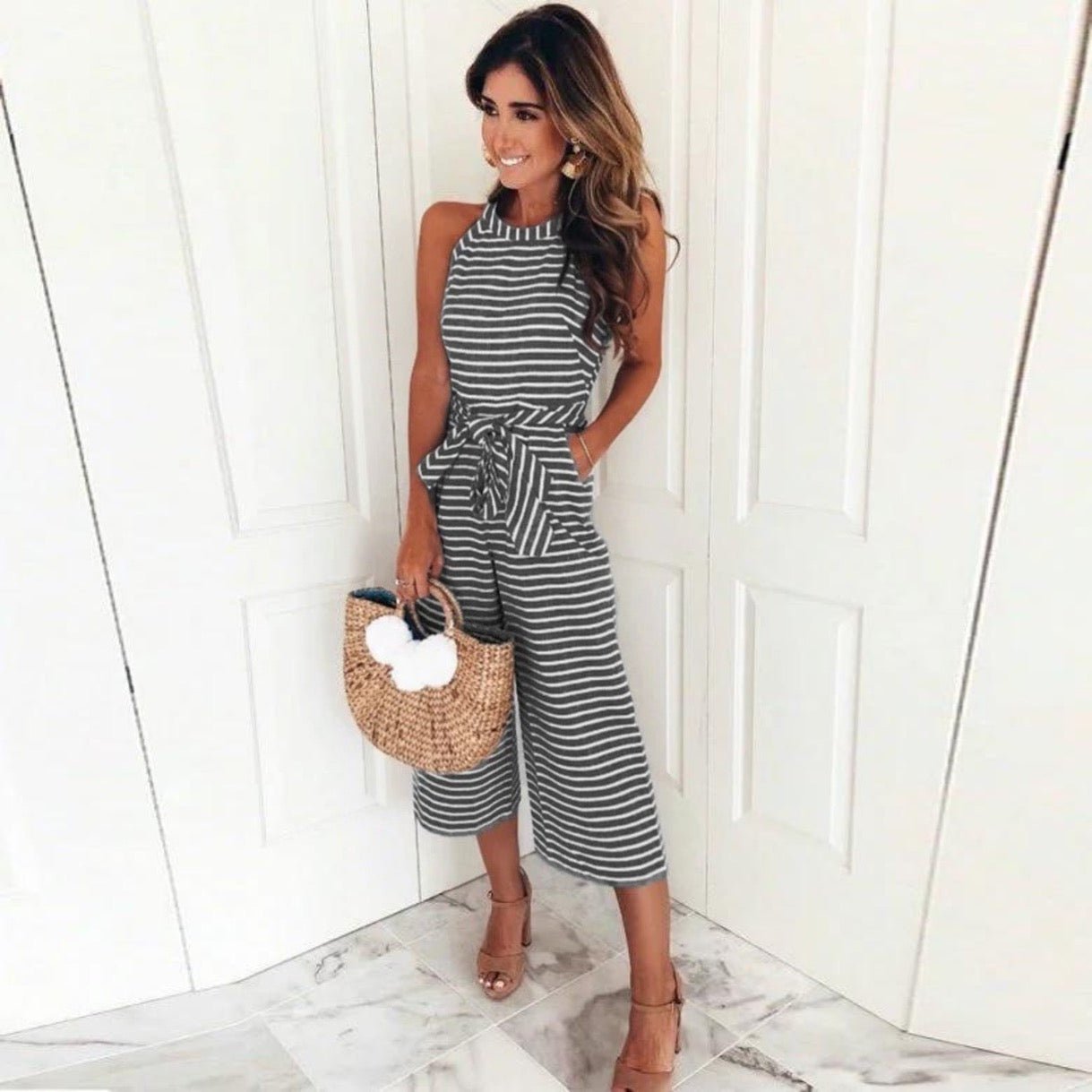 Juna - Elegant Striped Jumpsuit