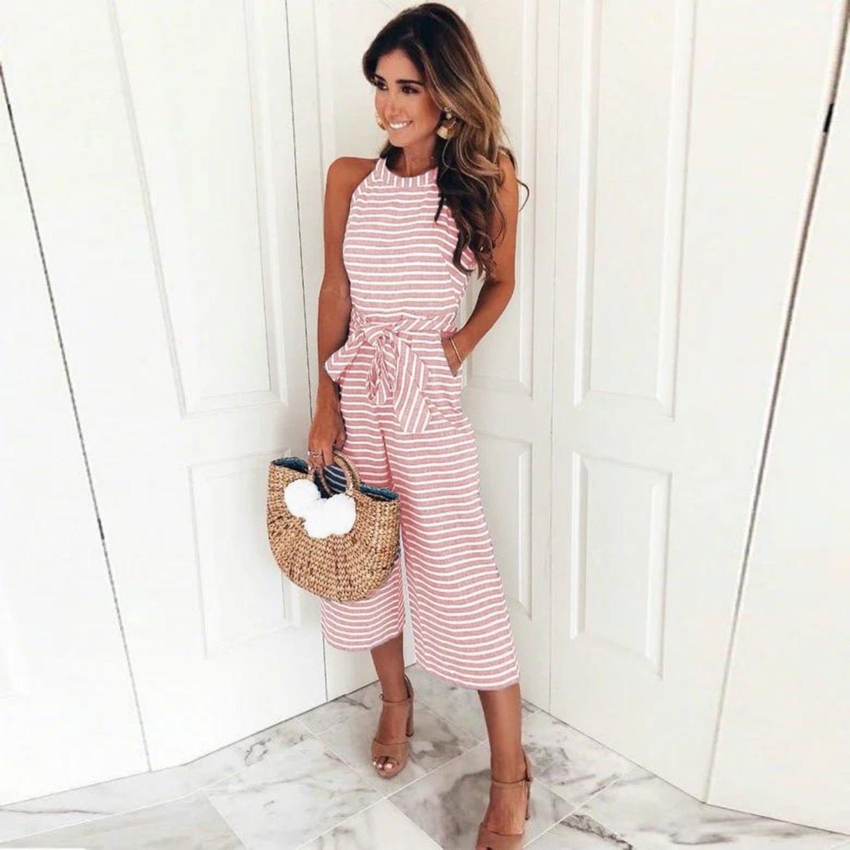 Juna - Elegant Striped Jumpsuit