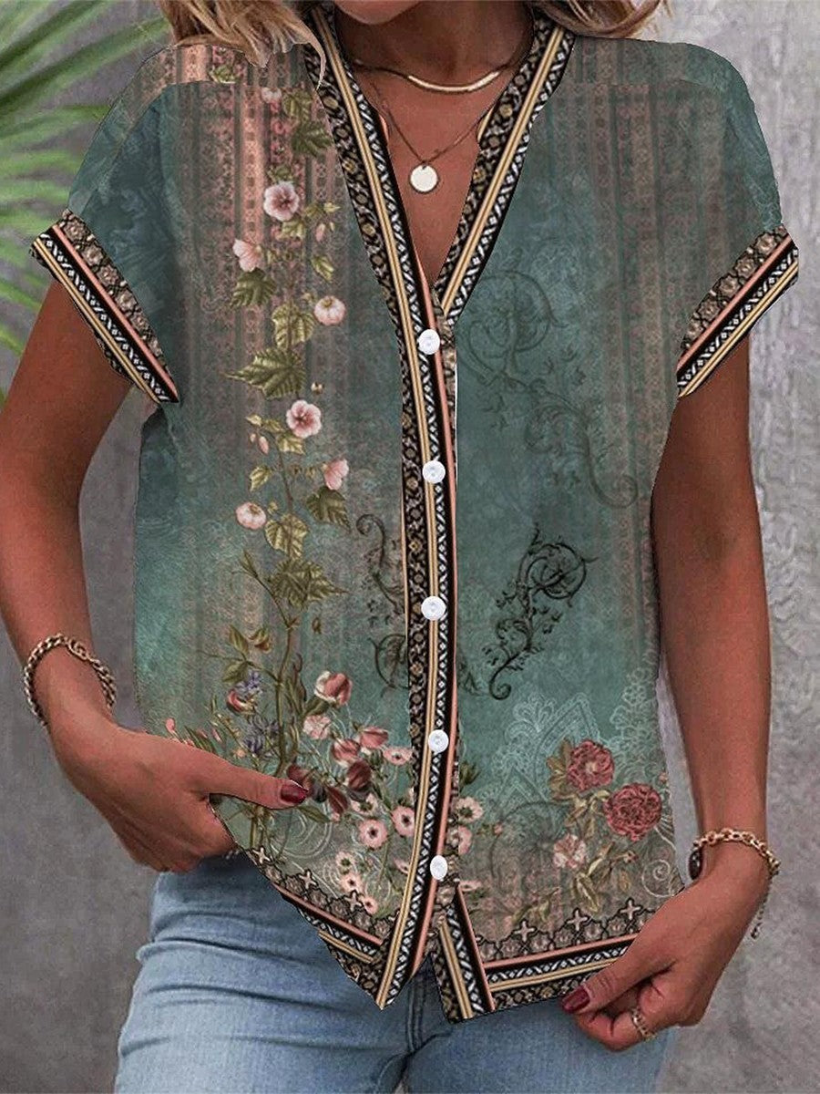 Braila - Watercolor Floral Blouse