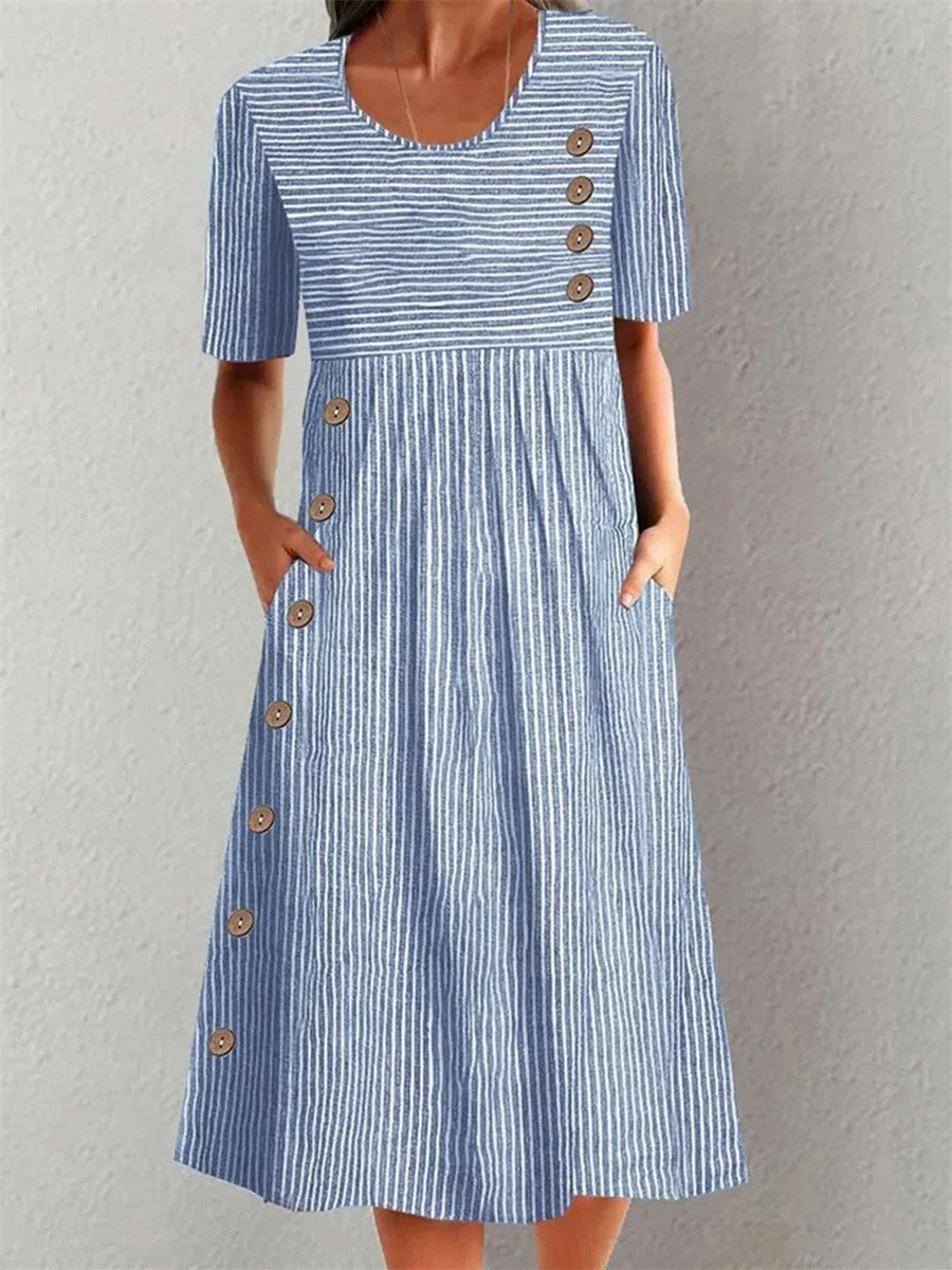 Sofia - Elegant Striped Summer Dress