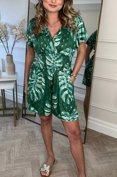 Ariella - Tropical Leaf Romper