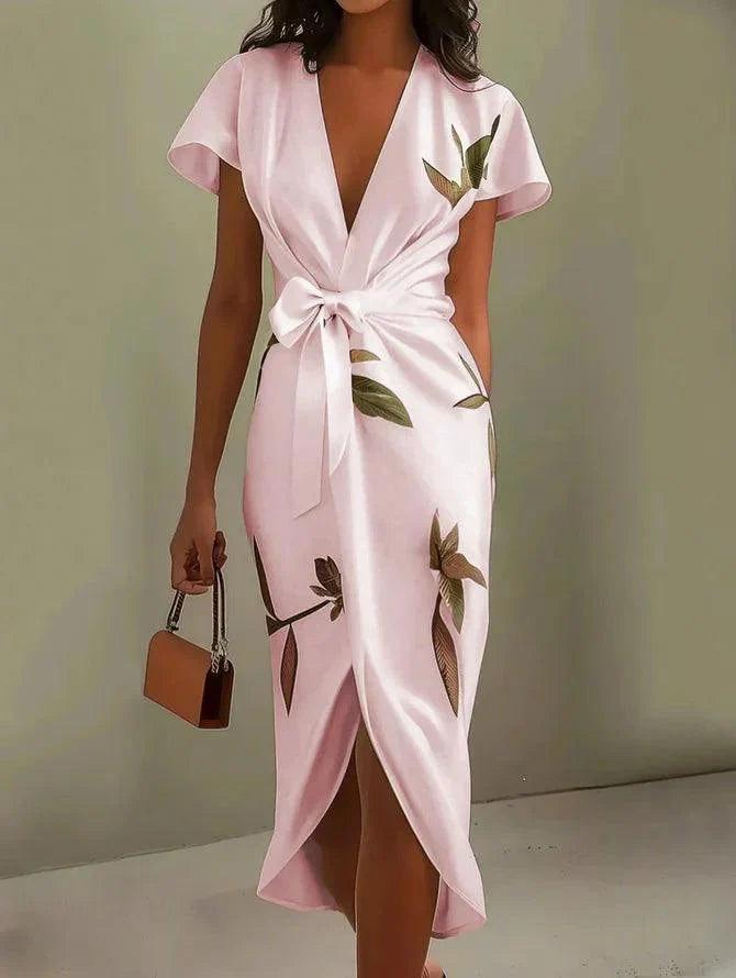 Lila - Vibrant Leaf Midi Dress
